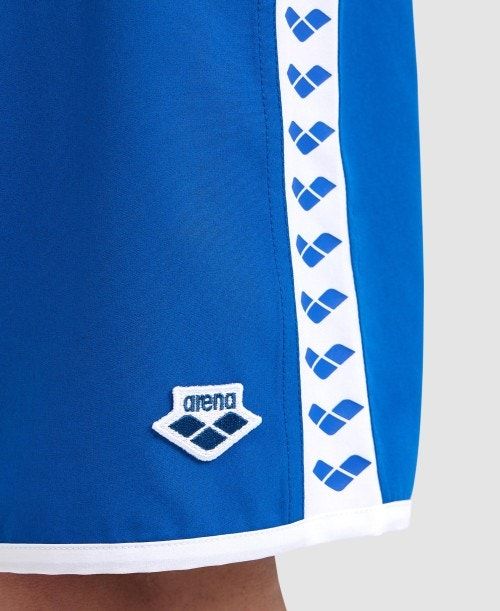 Royal / White Arena Icons Team Stripe Bermuda | WJHAGEI-91