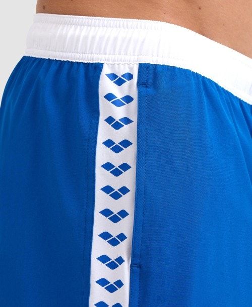 Royal / White Arena Icons Team Stripe Bermuda | WJHAGEI-91