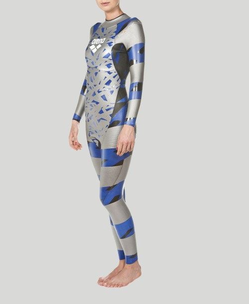 Silver / Blue Arena Sams Carbon Triwetsuit | ESNFKTX-83