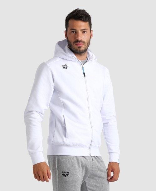 White Arena Team Hooded Jacket Panel | VKDUMWO-74