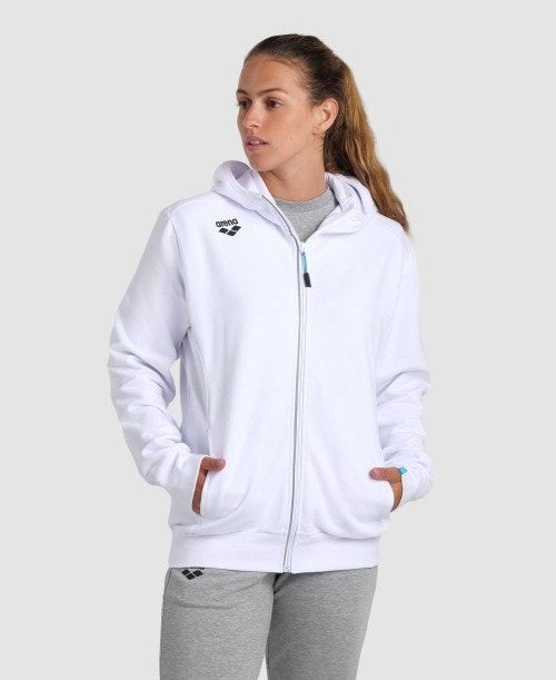 White Arena Team Hooded Jacket Panel | VKDUMWO-74