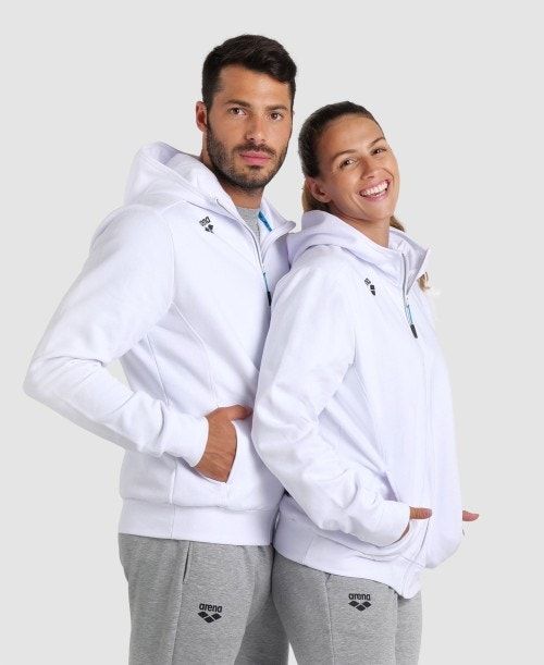 White Arena Team Hooded Jacket Panel | VKDUMWO-74