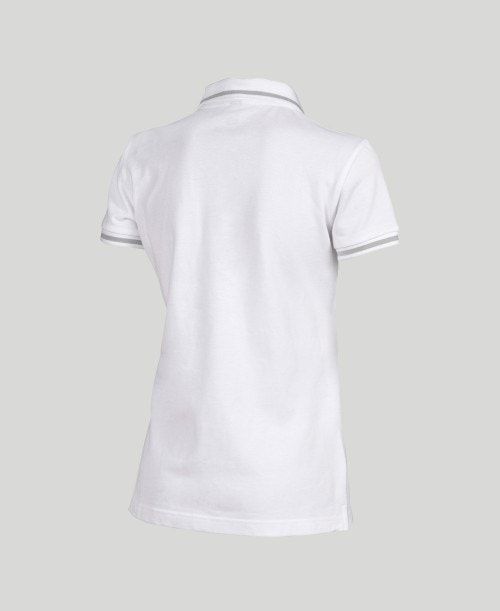 White Arena Team Line Short Sleeve Polo | XHIRKBG-68