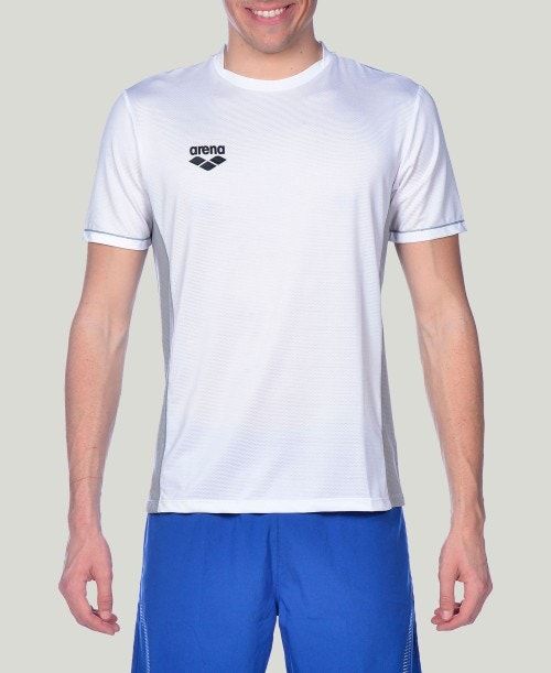 White Arena Team Line Tech Short Sleeve Tee | ILJGEVP-15