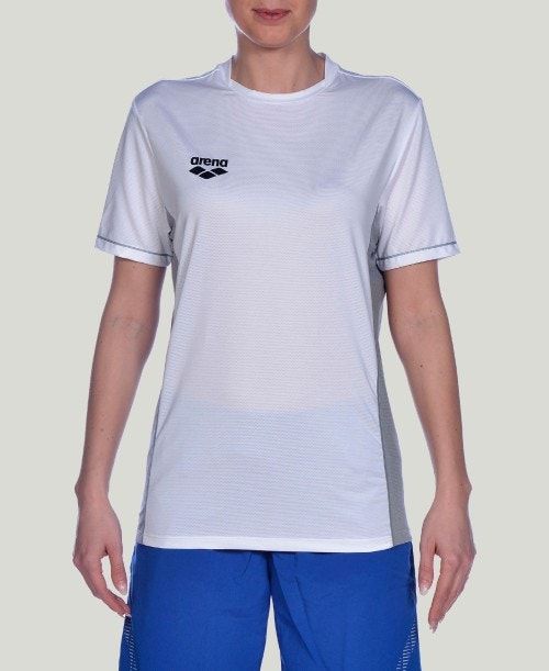 White Arena Team Line Tech Short Sleeve Tee | ILJGEVP-15