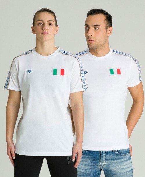 White Arena Team Nations T-shirt | JXLOKAT-86