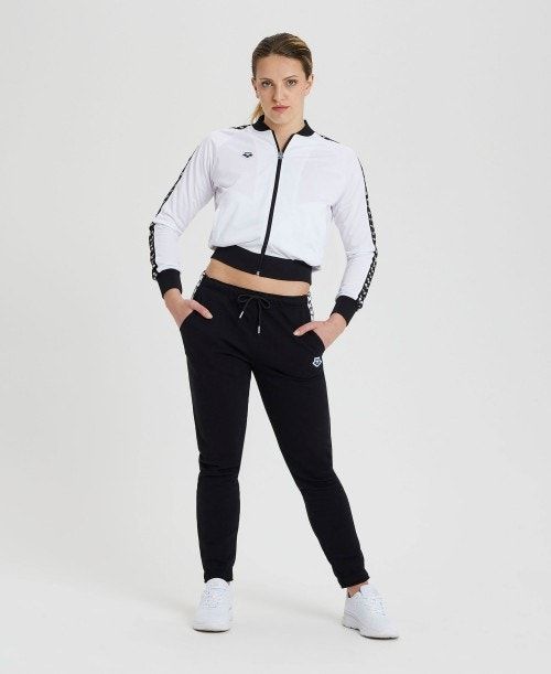 White / Black / Silver Arena Relax Iv Team Full-zip Jacket | IWPBYZN-54