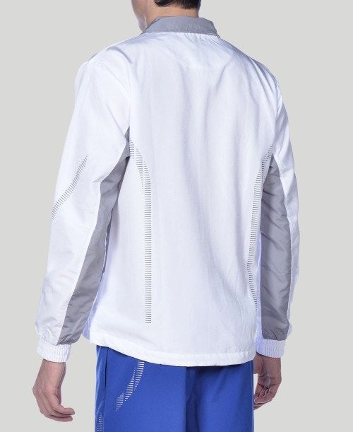 White / Grey Arena Team Line Warm-up Jacket | LBMVKQF-98