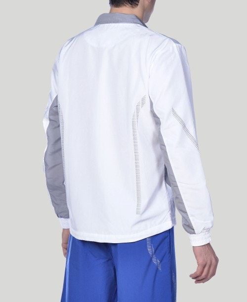 White / Grey Arena Team Line Warm-up Jacket | LBMVKQF-98