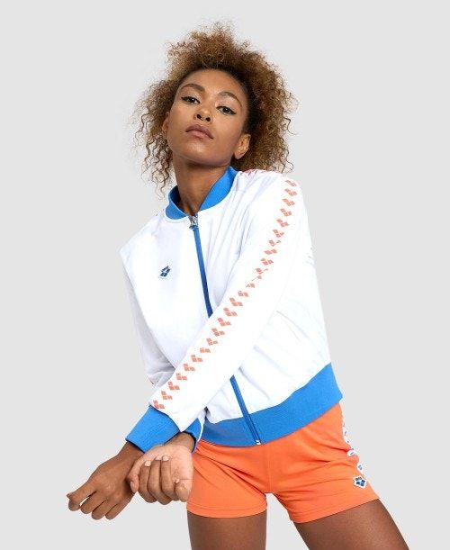 White / White Arena Relax Iv Team Full-zip Jacket | CVWALPB-17