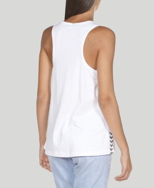 White / White / Black Arena Team Tank Top | ZNPLXIV-15