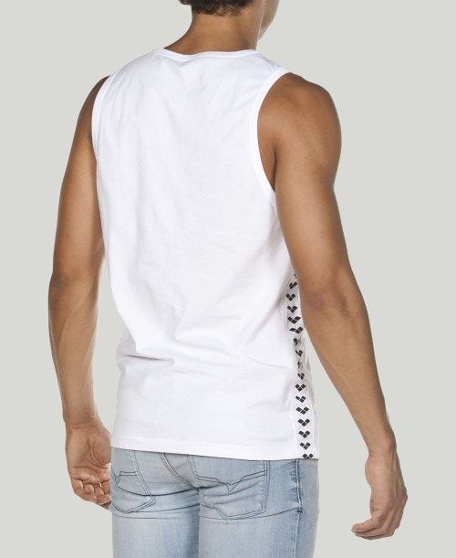 White / White / Black Arena Team Tank Top | CPEJWGQ-39